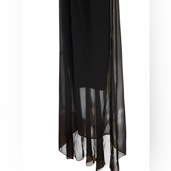 🖤 Alice + Olivia x Scoop Black Maxi Party Dress Sheer Evening Gown Size S 🖤 - Picture 3 of 4